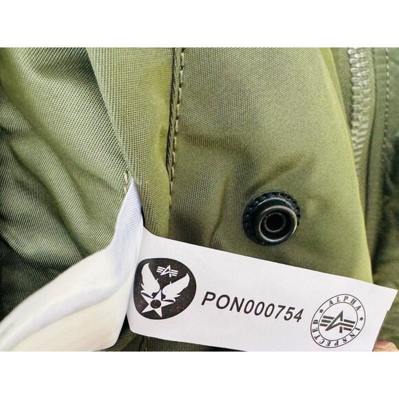Alpha Industries Ma-1 Bomber Jacket Olive Green Reversible Lined Unisex XS Nylon - Picture 16 of 16